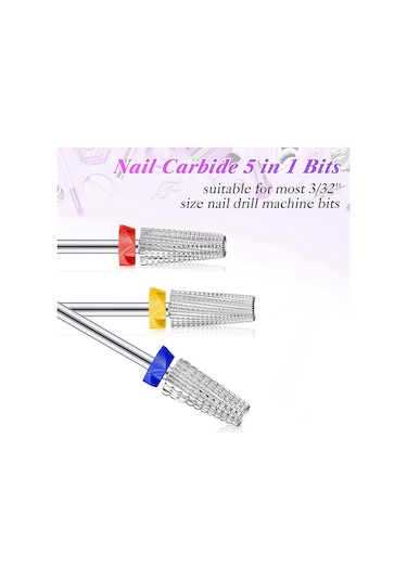 Parça Çivi Karbür 5'i 1 Arada Uçlu Karbür Çivi Matkap Ucu Her İki Sol