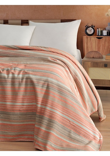 Vicuna Home 4 Mevsim Pamuklu Pike Battaniye Tek Kişilik Pudra