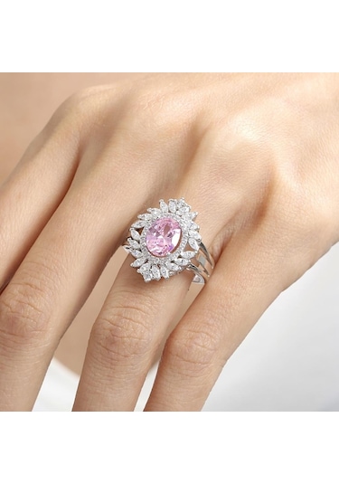 Mia Vento Effective Diamond Venedik Dansı Pink Taşlı Gümüş Yüzük