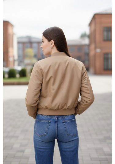 Kadın Premium Bomber Ceket Bej