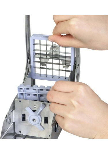 Neevoyu Stainless Çelik Patates Dilimleyici, 2 Kesme Blades 36+64 Delik , Ergonomik Kollu, Anti-skayak, Sebzeler Ve Meyveler İçin Uygun Gümüş