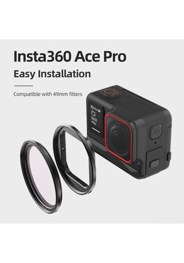 Ximistore9 Insta360 Ace/ace Pro İçin Alüminyum+silikon 49mm Filtre Tutucu - Spor Kamera Erişim Aracı
