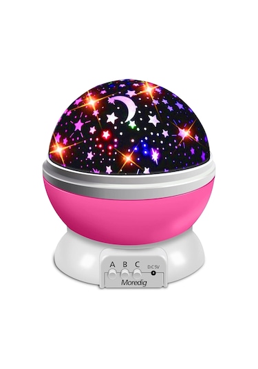 Tavan Projeksiyonlu Yıldızlı Gökyüzü Gece Lambası, 360 Dönebilen Gece Lambası, Projektör Lambası