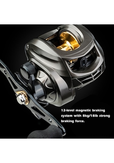 Artfulabode Yüksek Sol Manyetik Maksimum Makarası Makarası Makarası İle İçin Hızlı Fren El Drag. Döner Ç Balıkçı Baitcaster Atış 7.2:1 18lb Od