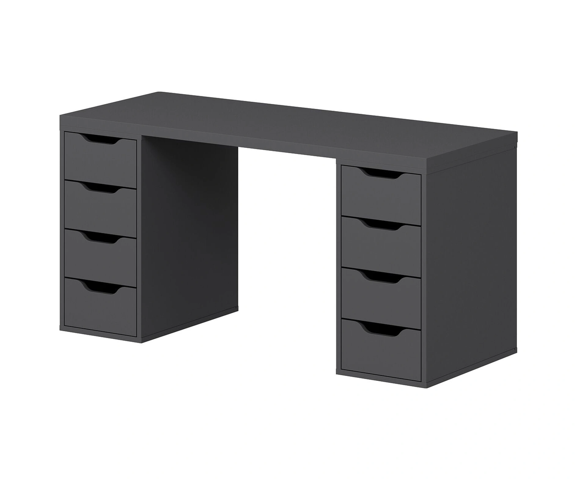 Alen 150 Cm 8 Çekmeceli Çalışma & Oyuncu Masası - Antrasit Siyah