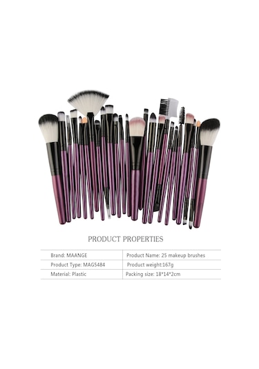 Hfambition 25'li Tam Makyaj Fırça Seti - Göz Farı, Kaş Vb. Farklı Kullanimlar İçin Yumuşak Fiber Saçlı, Taşınabilir Makyaj Aleti