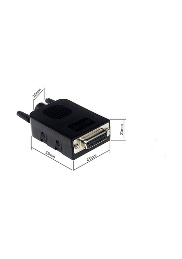 D-sub 2 Sıra 15 Pin Klemensli Konnektör - Erkek