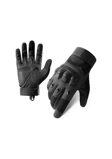 Profesyonel Korumalı Su Rüzgar Geçirmez Motosiklet Eldiveni Siyah