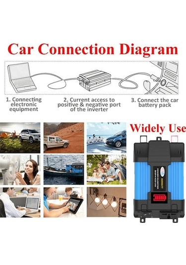 Dancemonkey 300w Güç İnvertör, Dc 12v-ac 110v, Çift Usb, Renkli Araç Şarj Cihazı