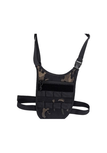 Pazly Erkek Omuz Çantası Satchel Crossbody Siyah Kamuflaj Desenli Siyah