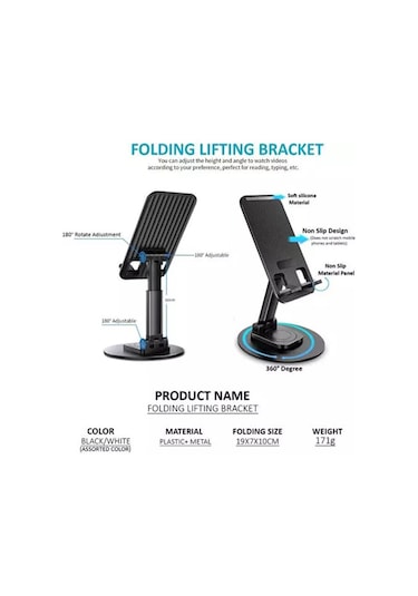 Ayarlanabilir Telefon Ve Tablet Tutucu Stand / Katlanabilir / 360