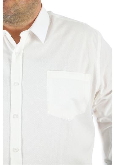 Starbattal Büyük Beden Erkek Gömlek Punteado 23354 BEYAZ Beyaz