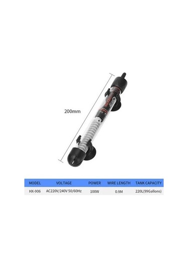 Agoodshop Hx-906 100w Stili Balık Tankı Isıtıcı Isıtma Çubuğu Akvaryum Otomatik Sabit Sıcaklık K