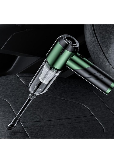 Suıtu St-6670 El Küçük Fırçasız Emiş Gücü Katlanabilir Akülü Araç Süpürgesi Koyu Yeşil