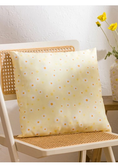 Karışık Çiçek Baskılı Kırlent Kılıfı 45x45 Cm
