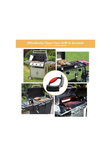 Izgara Fırçası Temizleme Fırçası Barbekü Temizleme Fırçası Açık Hava Izgarası İçin Çok Amaçlı Pirinç Kıllı Ovma Pedi Ve Kazıyıcı İle-1
