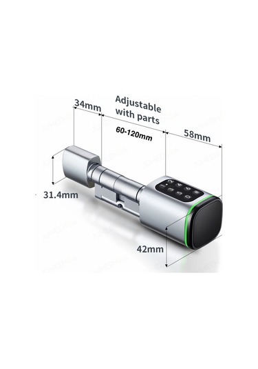 Ttlock S1 Akıllı Kapı Kilidi Elektronik Silindir Şifreli Kartlı Mobil App Bluetooth Smart Lock Gri