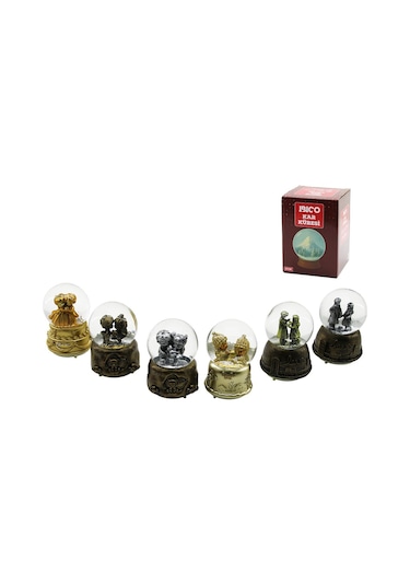 Orta Boy - 8cm Pilli - Işıklı Müzikli Kar Küresi Cam Eskitme İnsa