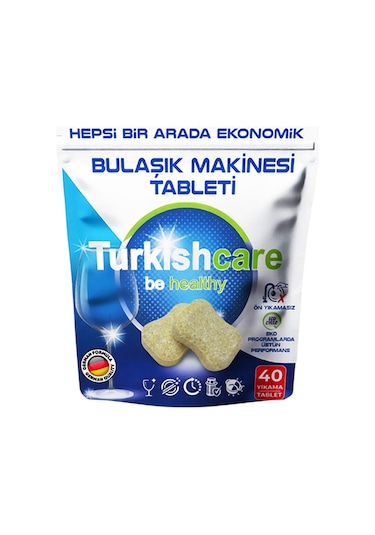 Turkishcare Premium Bulaşık Makinesi Deterjanı 40 Tablet