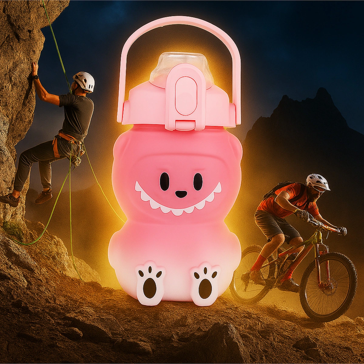 Labubu Matara Pembe 1000 Ml Sevimli Kapaklı Su Şişesi, Okul & Spor İçin Dayanıklı Su Kabı Pembe