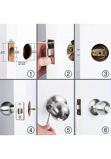 Willowhaven 3 Adet Nikel Yatak Odası Banyo Kapı Kilidi Kilit Seti Kilitlenebilir Kolay Kurulum