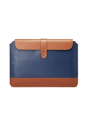 Yatay Mikrofiber Renk Eşleştirme Notebook Astar Çantası, Stil: Astar Çantası Mavi + Kahverengi , Uygulanabilir Model: 13 -14 İnç Siya