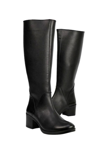Castleblack 92900-1 Siyah Kadın Kışlık Deri Çizme Siyah