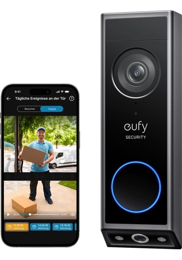 Eufy E340 2k Video Kapı Zili Çift Kamera, Renkli Gece Görüşü, Pil Veya Kablolu Kullanım Telsiz Telefonlar