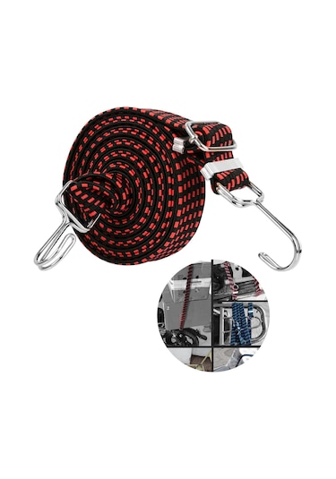 Homyl Kancalı Ağır Hizmet Elastik Bungee Cord Kırmızı-1m Kırmızı 1m Kırmızı