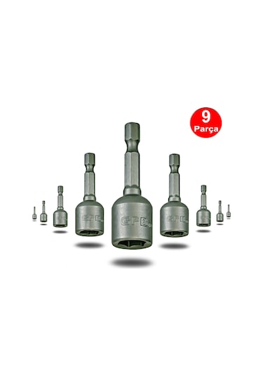 Bits Uç Lokma Somun Vidalama Matkap Ucu 9 Parça Takım (6-7-8-10-11-12-13-14-17)