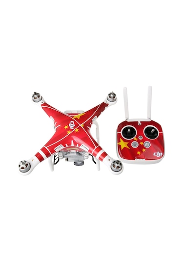 Djı Phantom 3 Quadcopter Ve Uzaktan Kumanda Ve Pil İçin 4d İmitasyon Karbon Fiber Pvc Su Direnci Etiket Kiti Çin Bayrağı Deseni Diğer