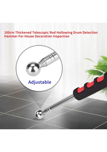 Kosona Stahl Teleskopik Duvar Boşluk Testeri - Dayanıklı, Konforlu Saplı, 115cm Uzunlukta, Ev İnceleme Ve Tespit Aracı