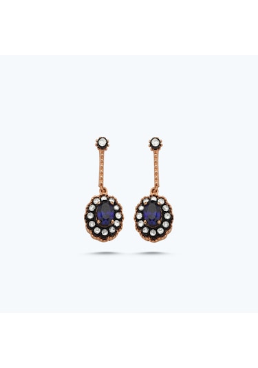 Altınbaş Elmas Safir Oval Küpe Esd1520s-8k Beyaz