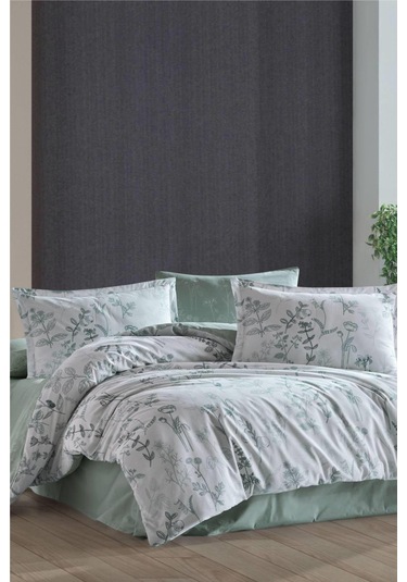 Çift Kişilik Ranforce Yorgan Pila Yeşil Beyaz