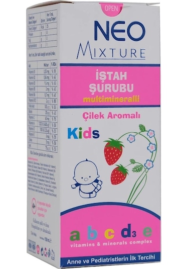 Neo Kids Mixture Çilek Aromalı İştah Şurubu 150 ML
