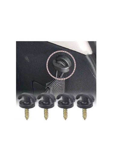 Pazly Araç Bagajı İçin Pratik Çanta Filesısı 4 Adet Siyah Abs Kanca, 38x25mm