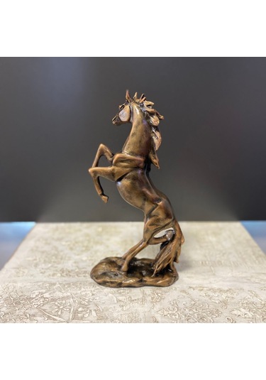 Bronz Şahlanan At Heykel Biblo