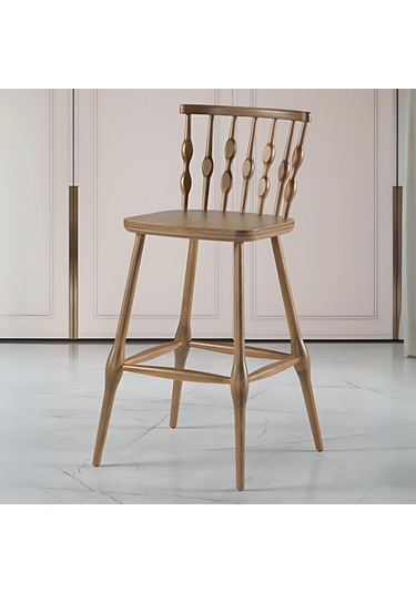 Natura Retro Ahşap Bar Sandalyesi Ahşap