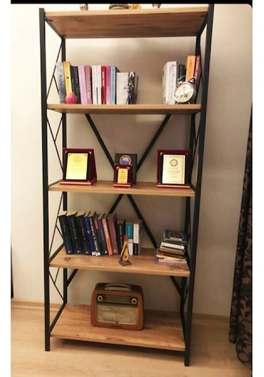 Mobigoom Dekoratif 5 Rafli Kitaplik Çam Çam