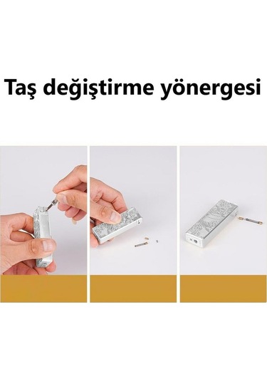 Dunhll Tarz M2 Çarklı Mekanik Çakmak Gümüş