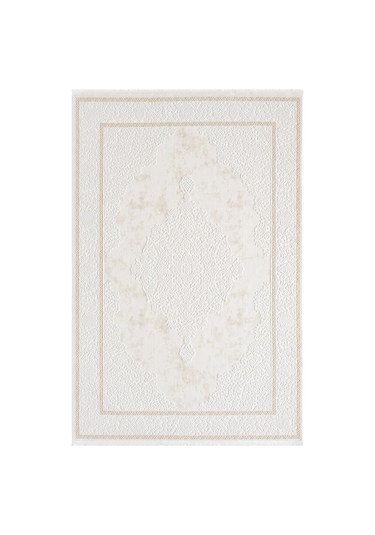 Krem Bej Klasik Madalyon Desenli Halı - Mk0562bjl