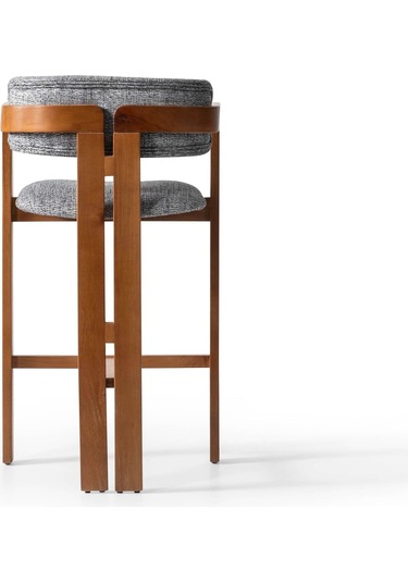 Narvik İskandinav Ahşap Bar Sandalyesi Ceviz