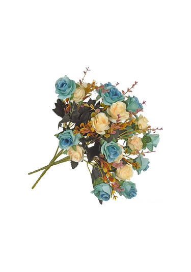 Hangfox 12 Adet Avrupa Stili Simülasyon Gülleri - 6 Dal, 2 Çiçek/dal, Konumu Serbest Ayar, İki Renk Kombinasyonlu, Vazo İçin Uygun