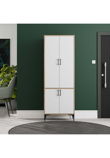 5032 Royal 4 Kapaklı 5 Askılı Portmanto Sepet - Beyaz