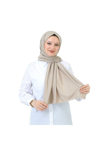 Şal Zarif Başörtüsü Eşarp Tesettür Giyim Uzun Abiyelik Açık Vizon