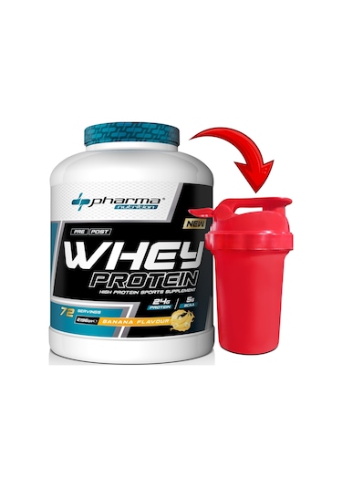 Whey Protein 2196 Gr Muz Aromalı Protein Tozu 24 Gram Protein 72 Servis Shaker Hediyeli