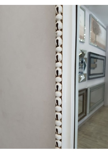 Ayna Denizi Princess Great Aging White Model Eskitme Beyaz Renk Dekoratif Boy Aynası Eskitme Beyaz