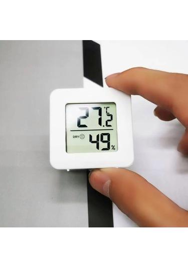 Mini Sıcaklık Nem Ölçer Lcd Ekranlı Oda Termometre Duvara Takılab