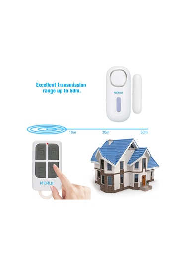 Suofeng Keruı Kr-d2+rc531 433mhz Kablosuz Pencere/kapı Alarm Sistemi, 120db Ses, Kumanda, Ev Ofis Dükkan Güvenliği, Abs Malzeme, 3v Besleme