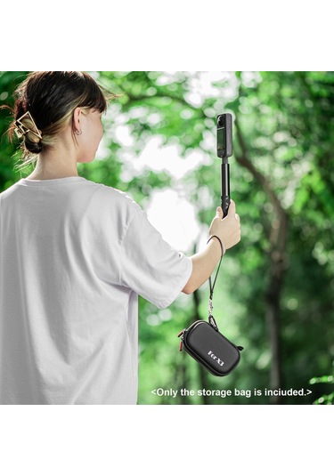 Maiyame Insta360 X3 İçin Siyah Pu Malzeme Kamera Çantası, El Kayışı Ve Dağcı Kanca İle Taşınabilir Depolama Çehresi St-1111347 Siyah